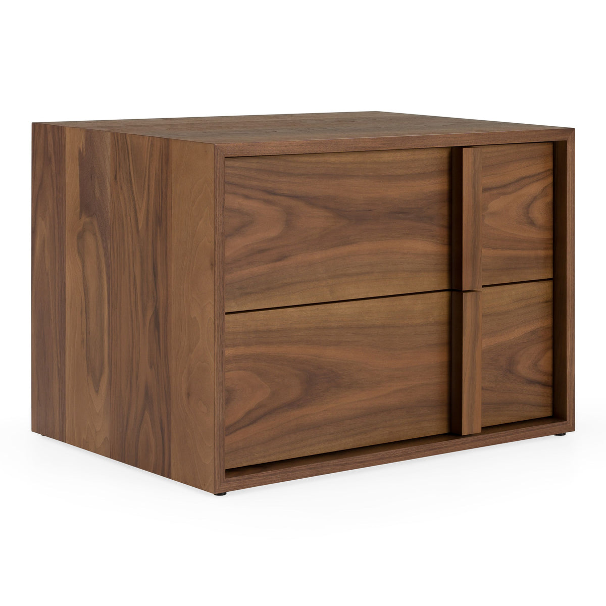Berlin Walnut Two-Drawer Nightstand