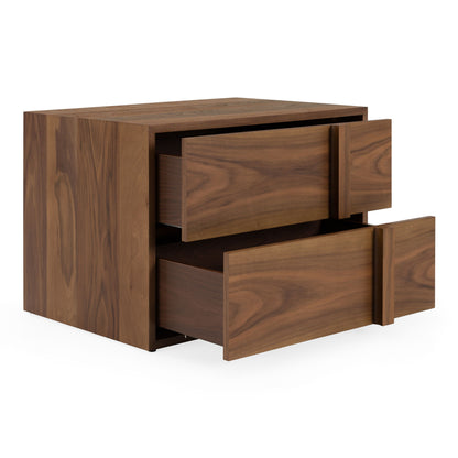 Berlin Walnut Two-Drawer Nightstand