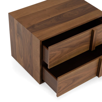 Berlin Walnut Two-Drawer Nightstand