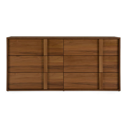 Berlin Walnut Six-Drawer Dresser