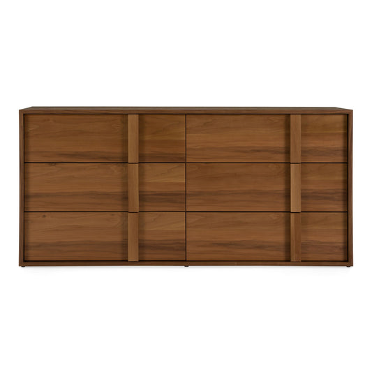 Berlin Walnut Six-Drawer Dresser