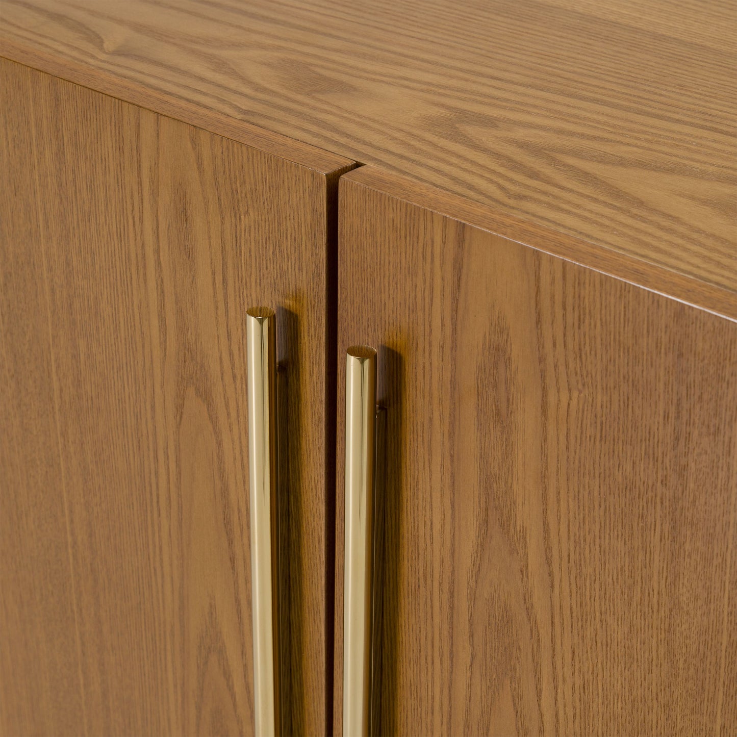 Bernard Mid Century Walnut and Gold Buffet