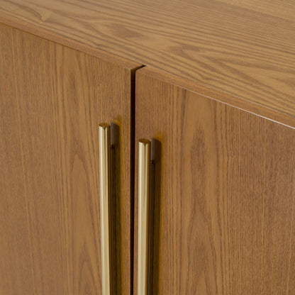 Bernard Mid Century Walnut and Gold Buffet