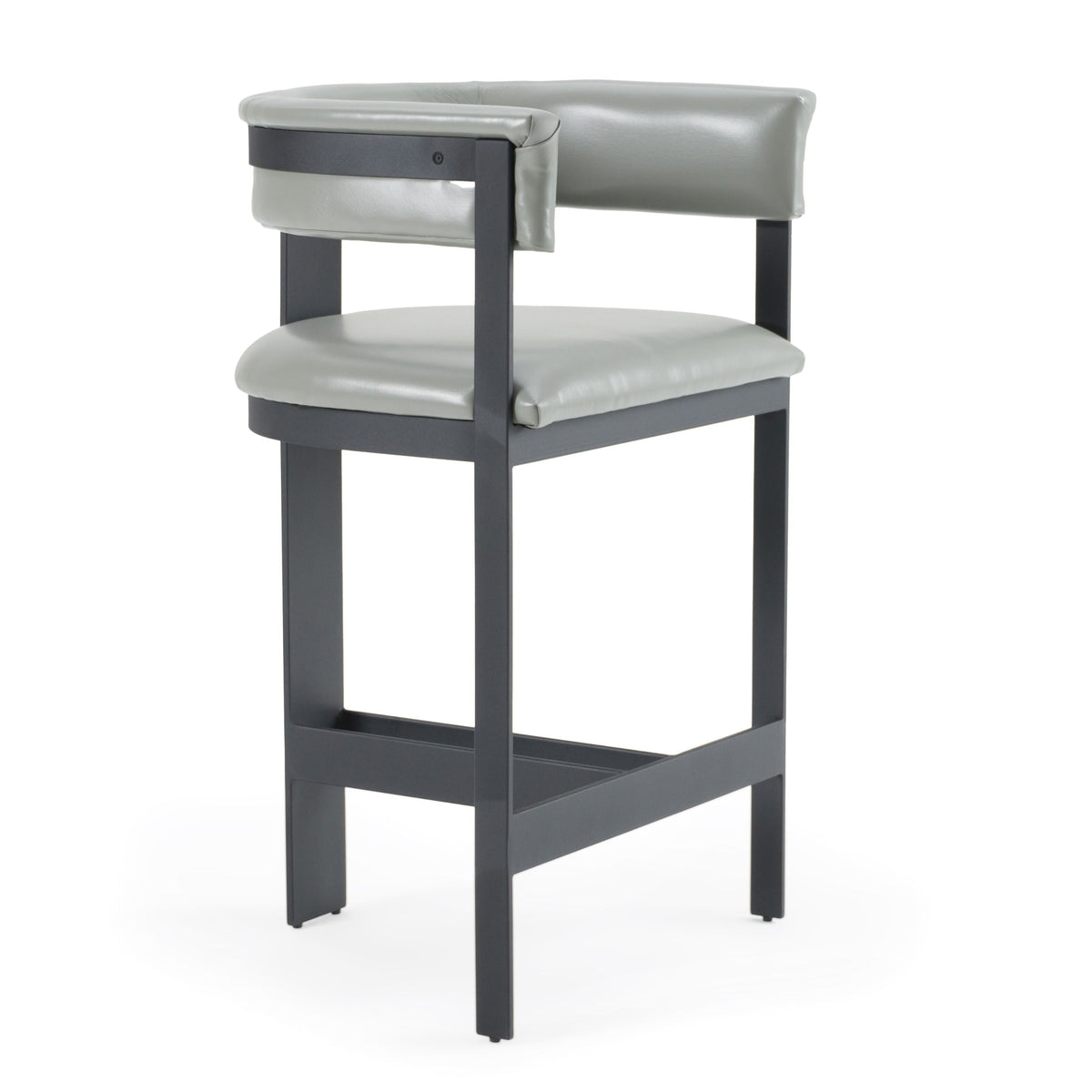 Boswell Grey Faux Leather Black Counter Chair
