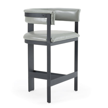 Boswell Grey Faux Leather Black Counter Chair