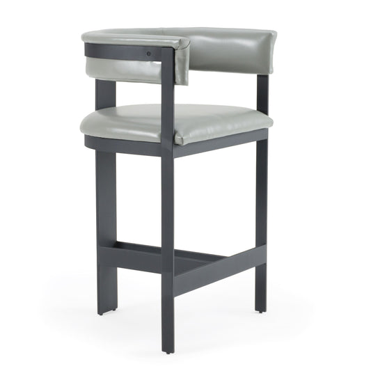 Boswell Grey Faux Leather Black Counter Chair