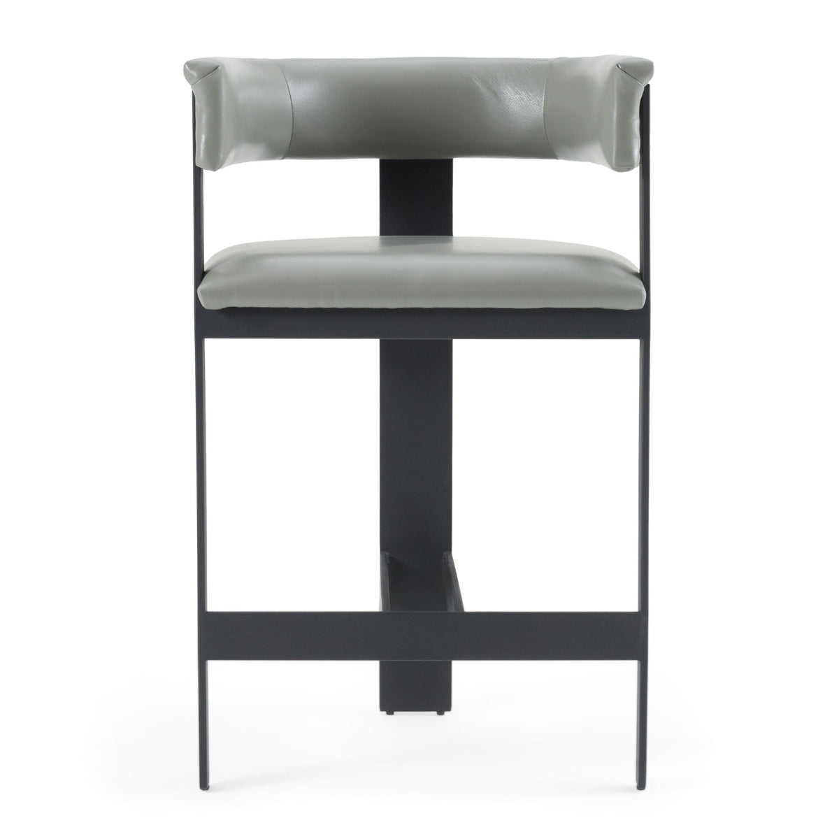 Boswell Grey Faux Leather Black Counter Chair