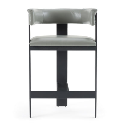 Boswell Grey Faux Leather Black Counter Chair