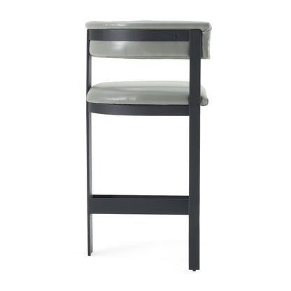 Boswell Grey Faux Leather Black Counter Chair