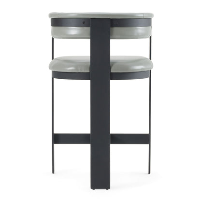 Boswell Grey Faux Leather Black Counter Chair