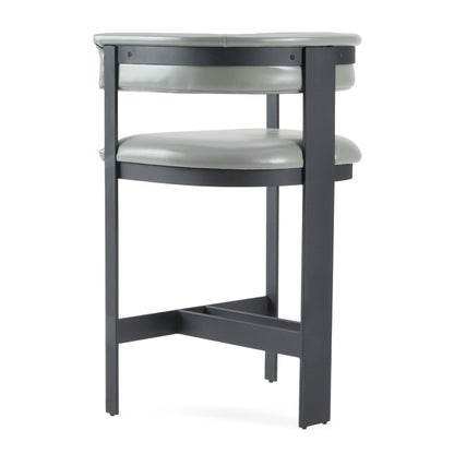 Boswell Grey Faux Leather Black Counter Chair