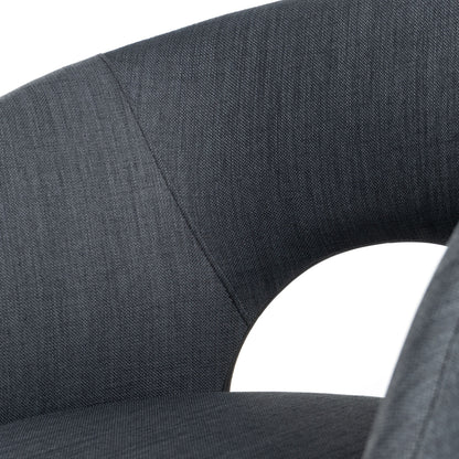 Brea Charcoal Fabric Dining Fabric Upholstery Chair