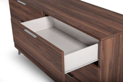 Brooklyn Italian Walnut 6 Soft-Closing Drawers Dresser