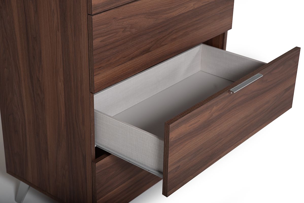 Brooklyn Italian Walnut 5 Drawers Chest