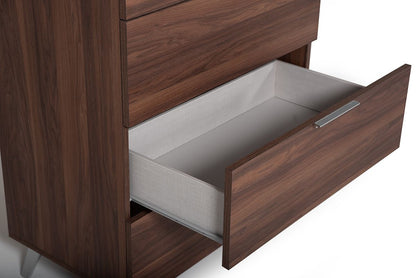 Brooklyn Italian Walnut 5 Drawers Chest