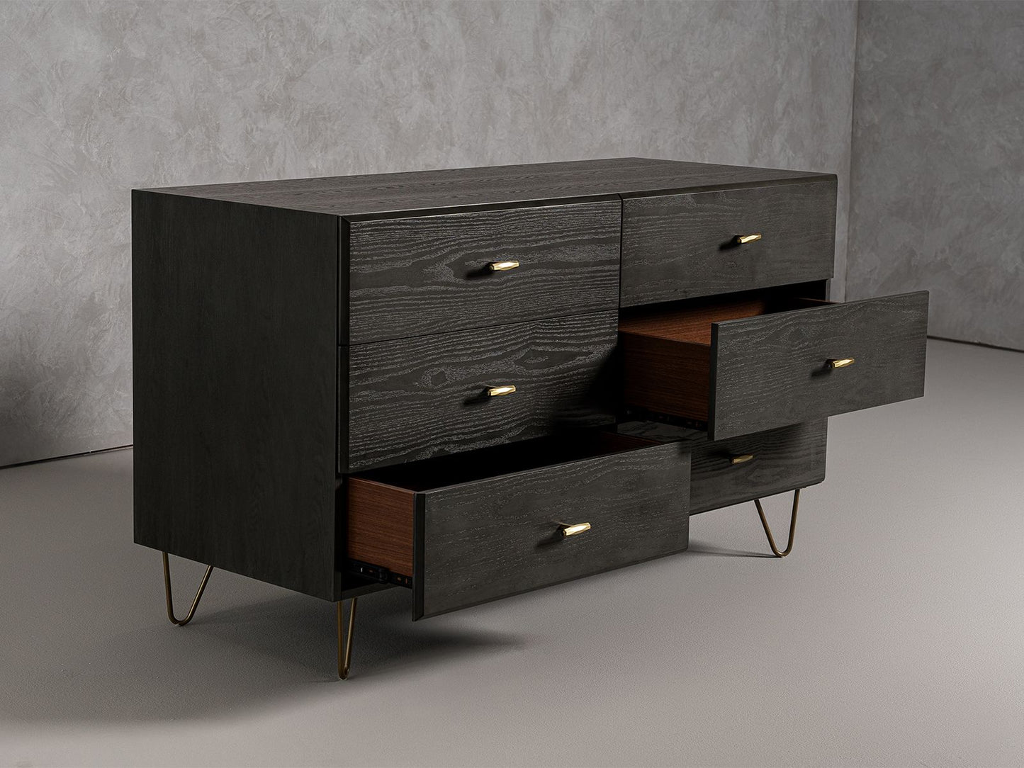 Bryan Grey Wash 6 Drawers Dresser