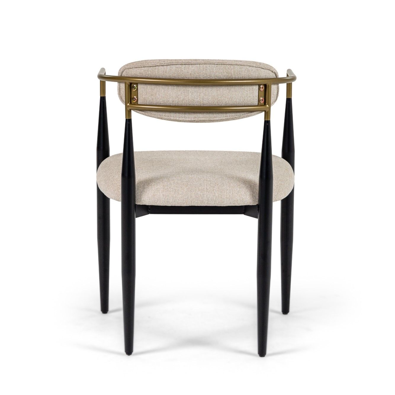 Modrest Buchtel - Mid-Century Modern Beige + Gold Arm + Black Dining Chair