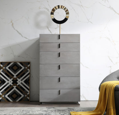 Buckley Grey Crackle Tall Storage Chest
