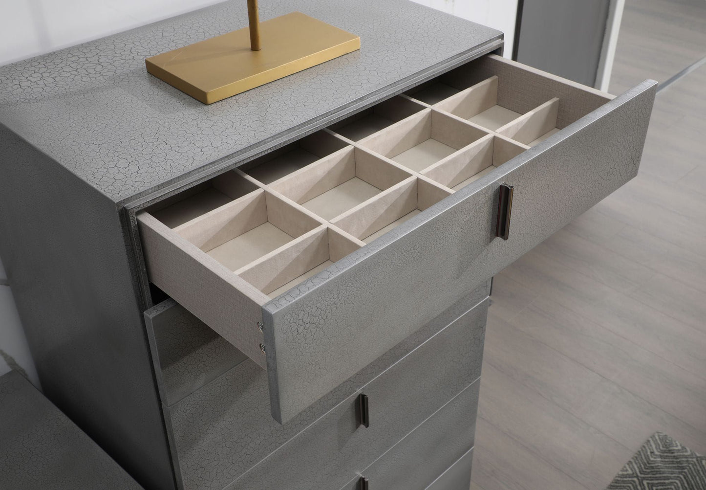 Buckley Grey Crackle Tall Storage Chest