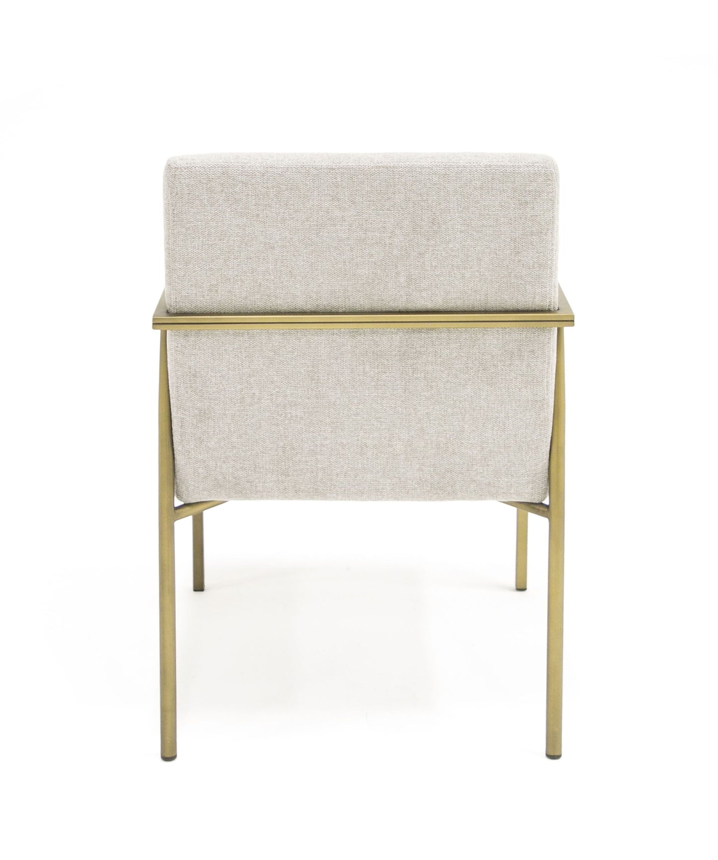 Modrest Burnham - Modern White & Brass Arm Dining Chair
