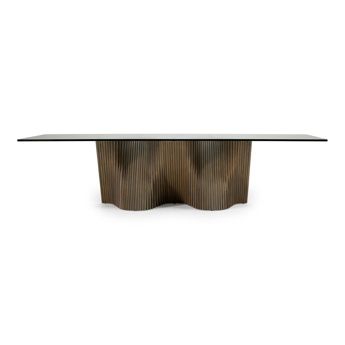 Byer Modern Glass and Grey Ash Dining Table