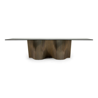 Byer Modern Glass and Grey Ash Dining Table