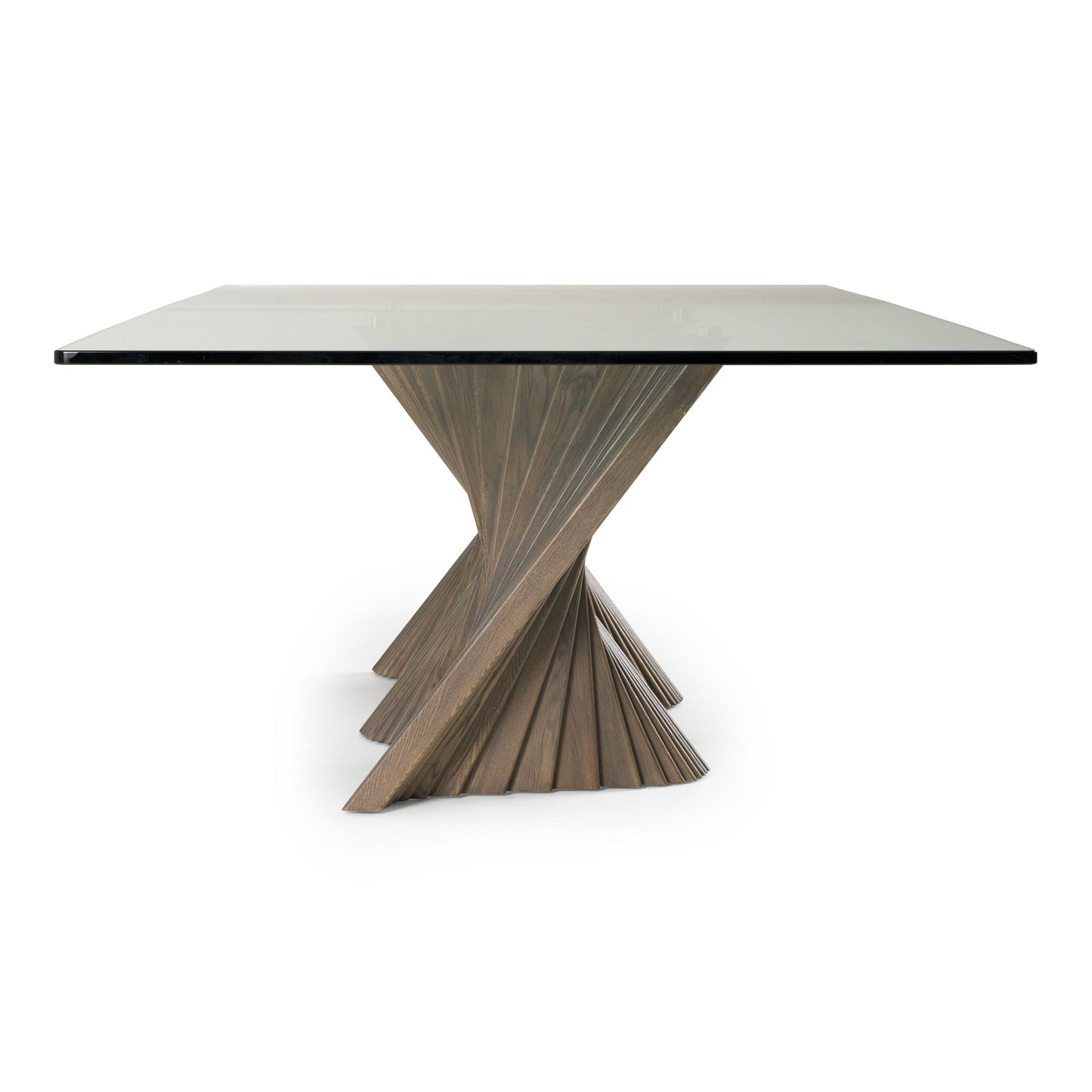 Byer Modern Glass and Grey Ash Dining Table