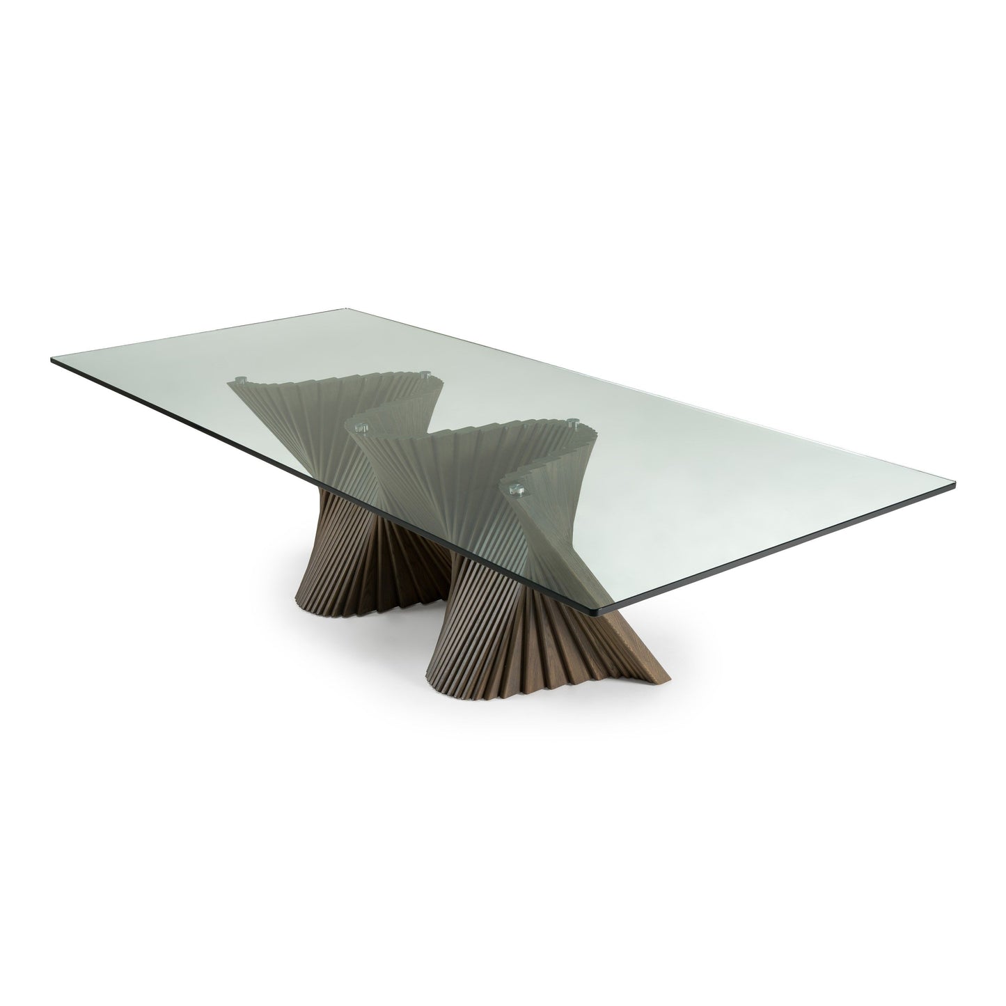 Byer Modern Glass and Grey Ash Dining Table