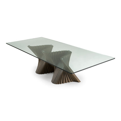 Byer Modern Glass and Grey Ash Dining Table