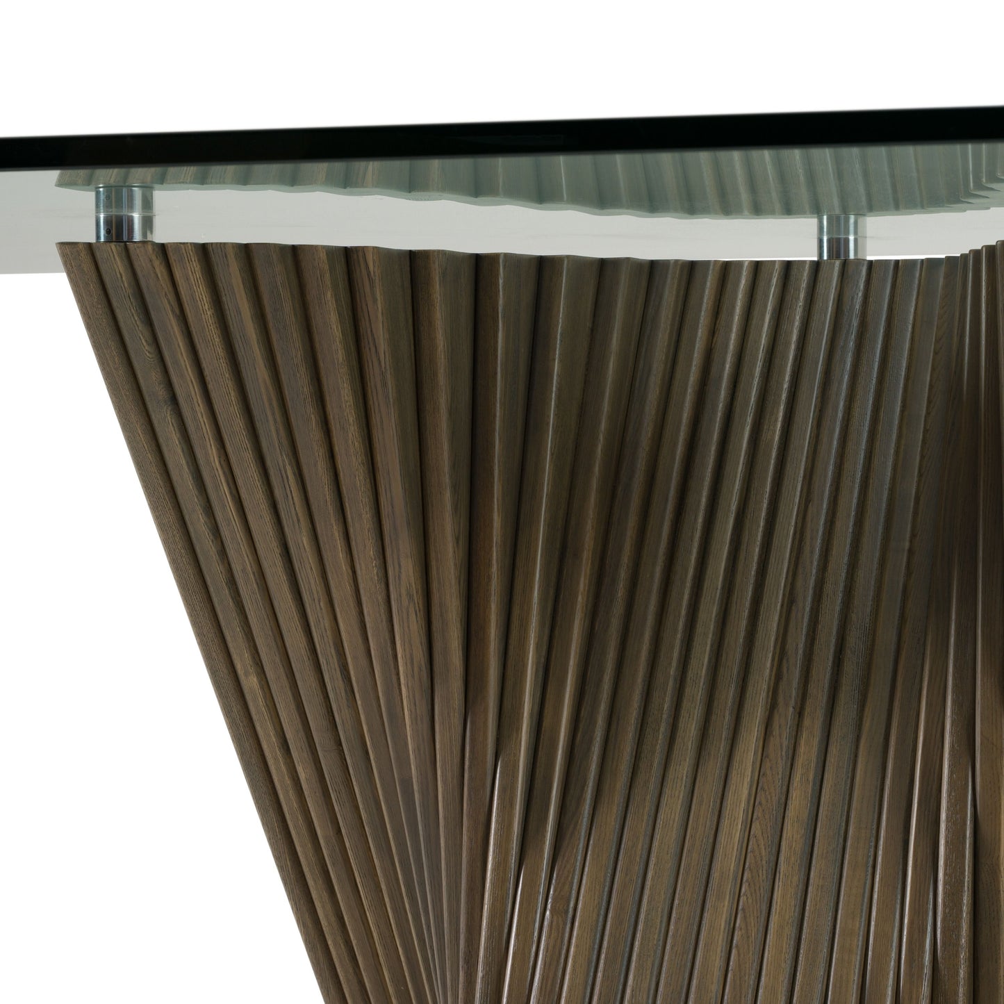 Byer Modern Glass and Grey Ash Dining Table