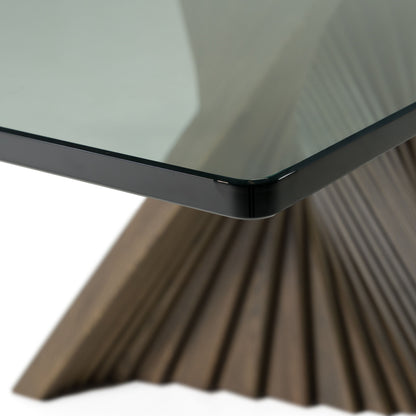 Byer Modern Glass and Grey Ash Dining Table