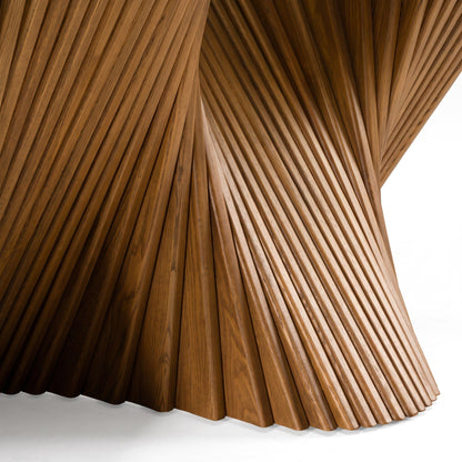 Byer Modern Glass and Walnut Dining Table