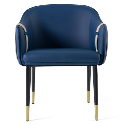 Calder Blue and Beige Bonded Leather Dining Chair