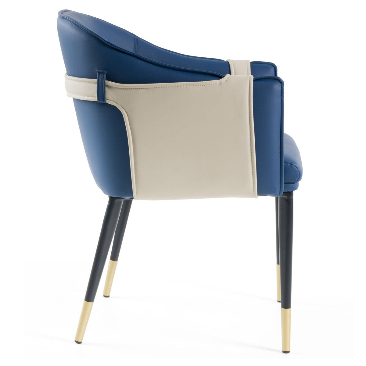 Calder Blue and Beige Bonded Leather Dining Chair