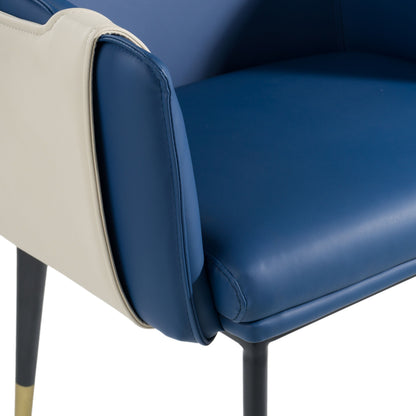 Calder Blue and Beige Bonded Leather Dining Chair