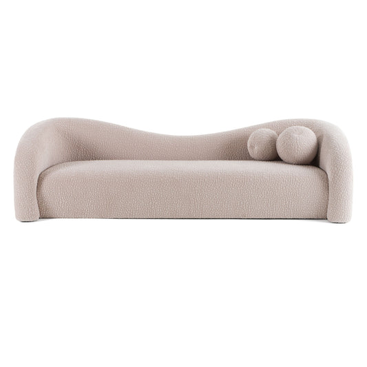 Divani Casa Calico - Contemporary Beige Fabric 3-Seat Sofa