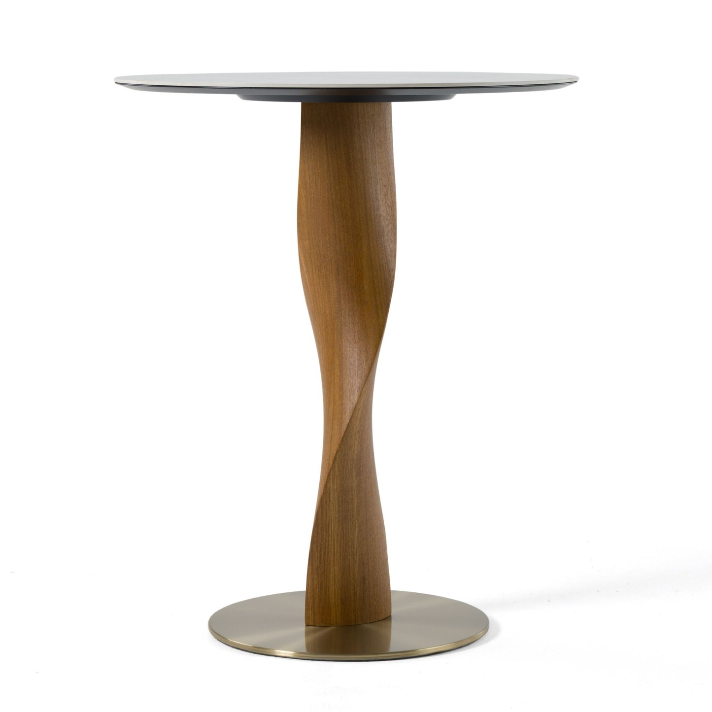 Modrest Calvary - Mid-Century Modern Ceramic + Walnut Bar Table