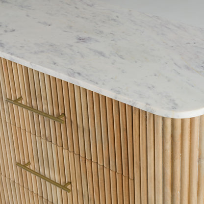 Modrest Cambridge White Marble Mango Dresser A Stunning Fusion of Natural Elegance and Contemporary Design for Sophisticated Living Spaces