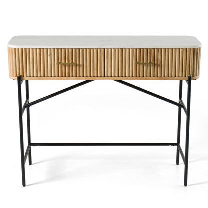 Modrest Cambridge White Marble Mango Vanity Table A Stunning Fusion of Natural Elegance and Contemporary Design for Sophisticated Living Spaces