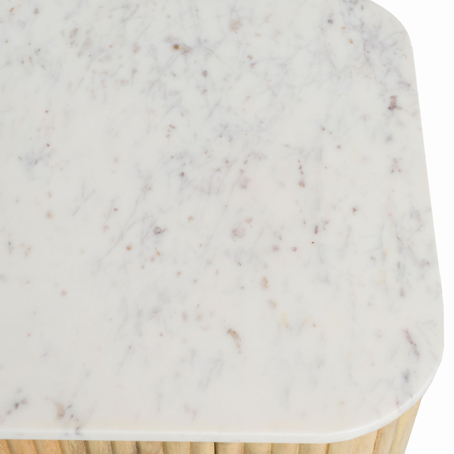 Modrest Cambridge Tall Buffet – Modern White Marble Top with Mango Wood Cabinet Design