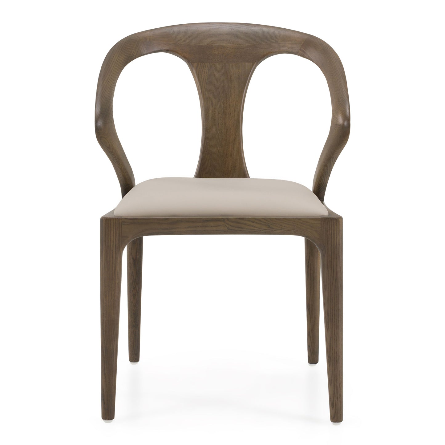 Campbell Mid‑Century Modern Grey Leatherette Dining Arm Chair
