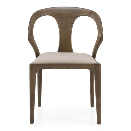 Campbell Mid‑Century Modern Grey Leatherette Dining Arm Chair