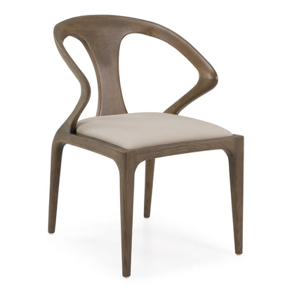 Campbell Mid‑Century Modern Grey Leatherette Dining Arm Chair