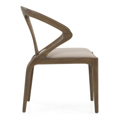 Campbell Mid‑Century Modern Grey Leatherette Dining Arm Chair