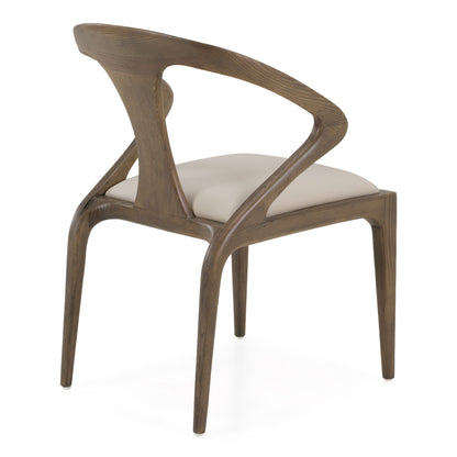 Campbell Mid‑Century Modern Grey Leatherette Dining Arm Chair