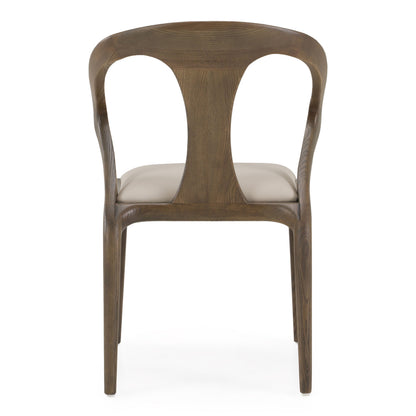 Campbell Mid‑Century Modern Grey Leatherette Dining Arm Chair