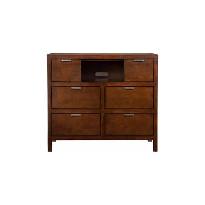 Carmel Cappuccino Media Chest - Elegant Design with Ample Storage