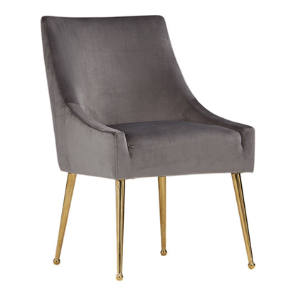 Castana Grey Velvet and Gold Dining Chair Set of 2