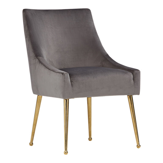 Castana Grey Velvet and Gold Dining Chair Set of 2