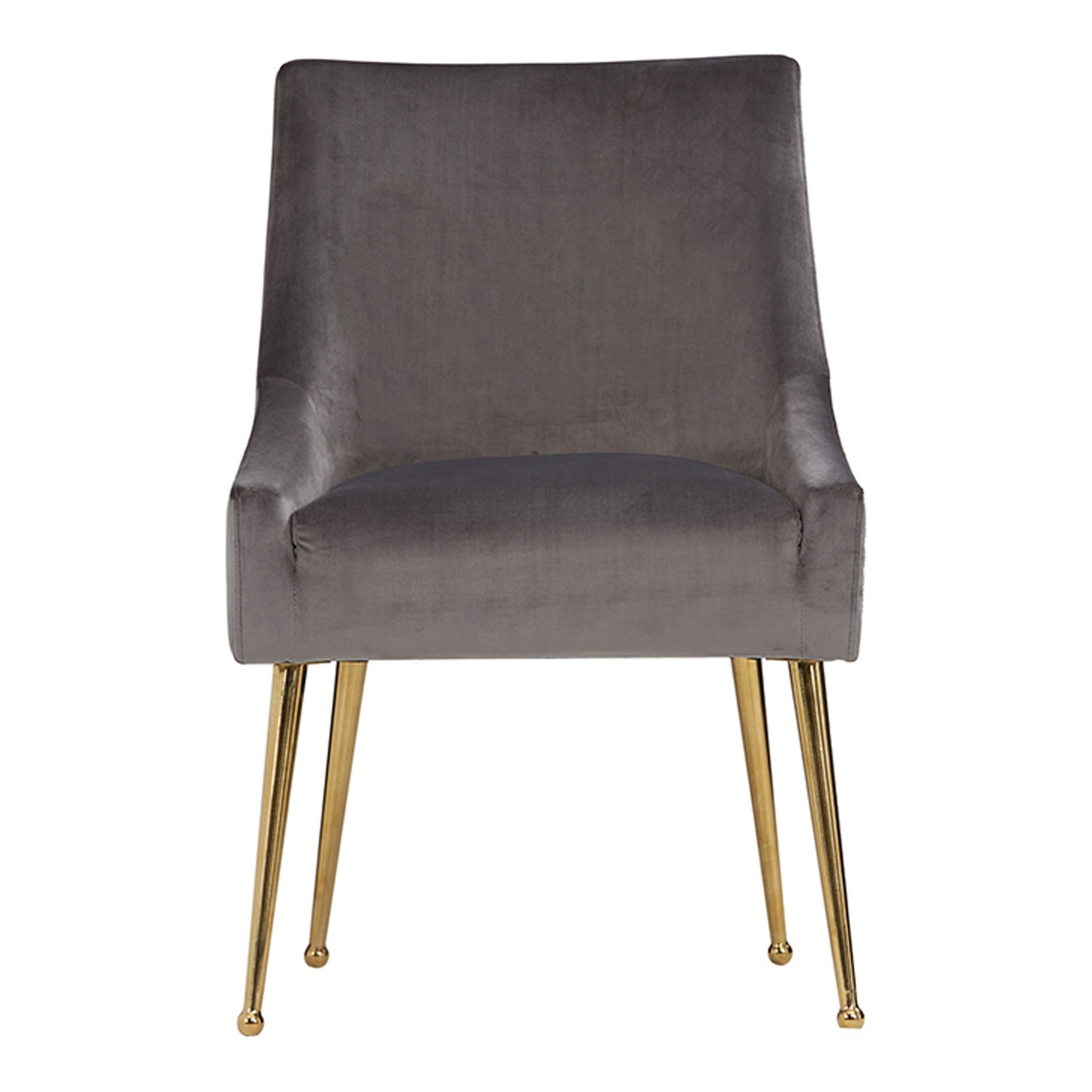 Castana Grey Velvet and Gold Dining Chair Set of 2